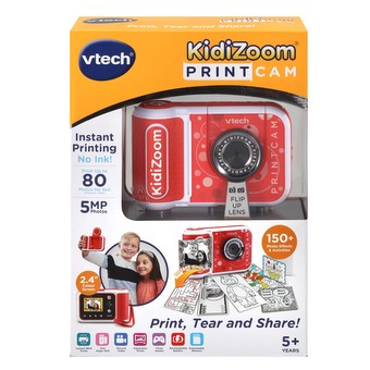 VTech KidiZoom PrintCam (Red), Digital Instant Camera for Children with  Built-in Printer, Video Recording, Special Effects, Fun Games & Comic Strip
