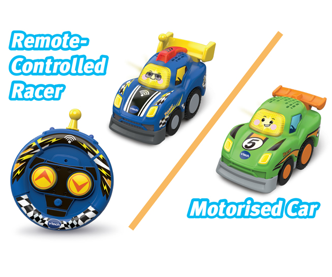 Use the remote to control the RC Racer and challenge the Motorised Race Car to see who’s the quickest!